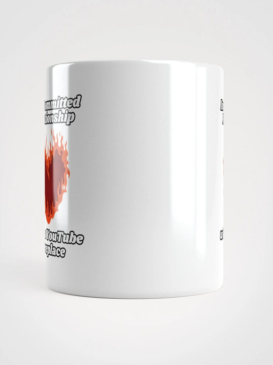 Flaming Heart - In a Committed Relationship with a YouTube Fireplace | White Glossy Mug product image (5)