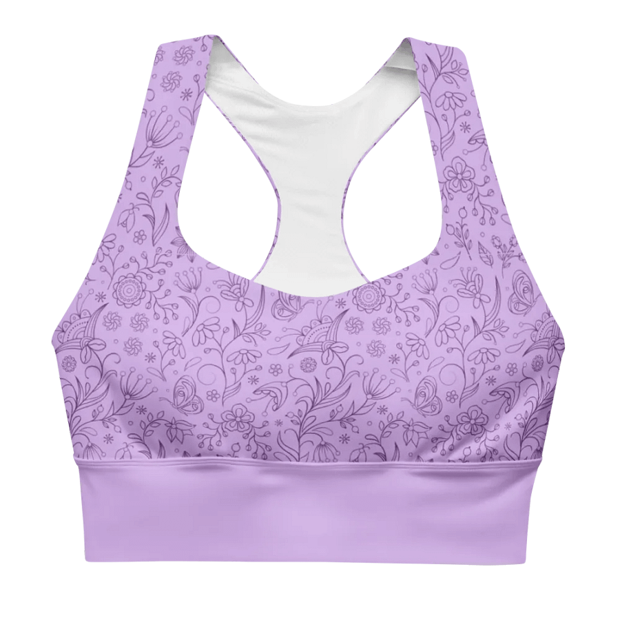 Light Purple Lilac Floral Women's Sports Bra product image (8)