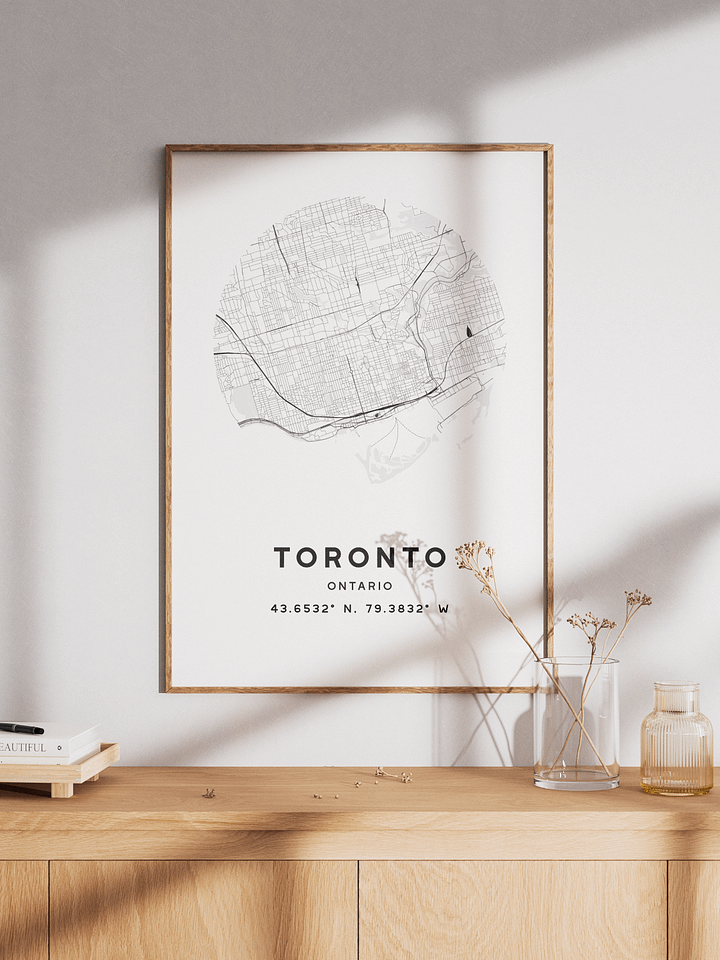 Toronto Street Map Poster – White Minimalist Circular City Art product image (1)