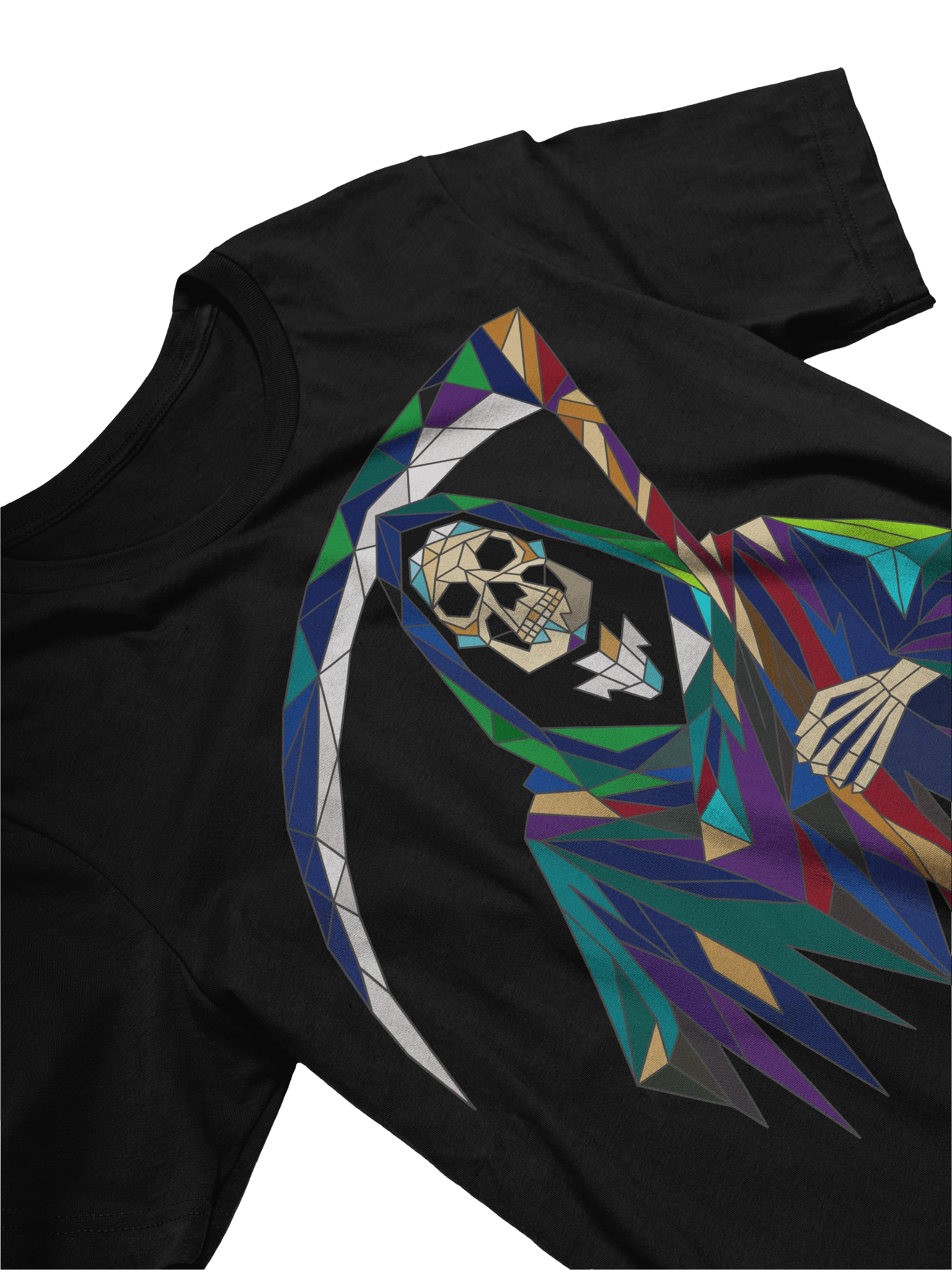 Geometric Grim Reaper T-Shirt | Colorful Skull Graphic Tee product image (3)