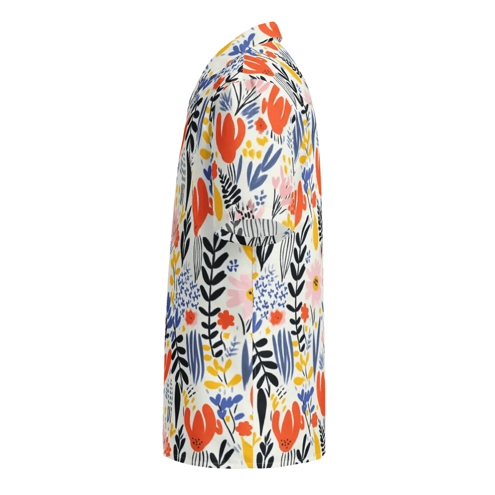 Retro Flowers Orange Hawaiian Shirt product image (9)