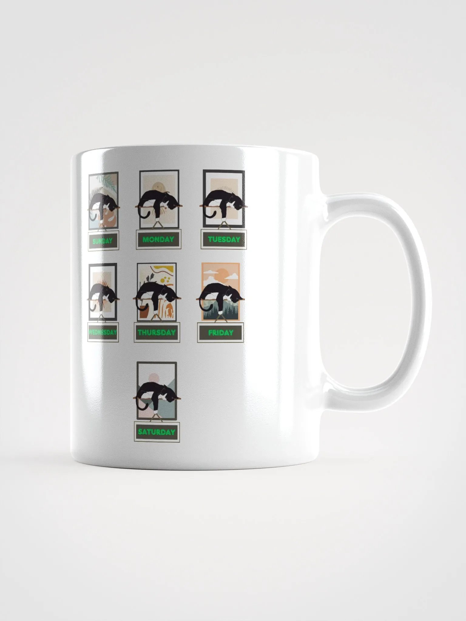 Cats Days of The Week White Mug product image (3)