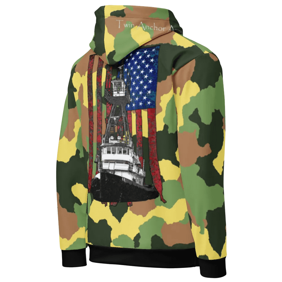 Green Camouflage Tug CE & CE Flage Hoodie product image (9)