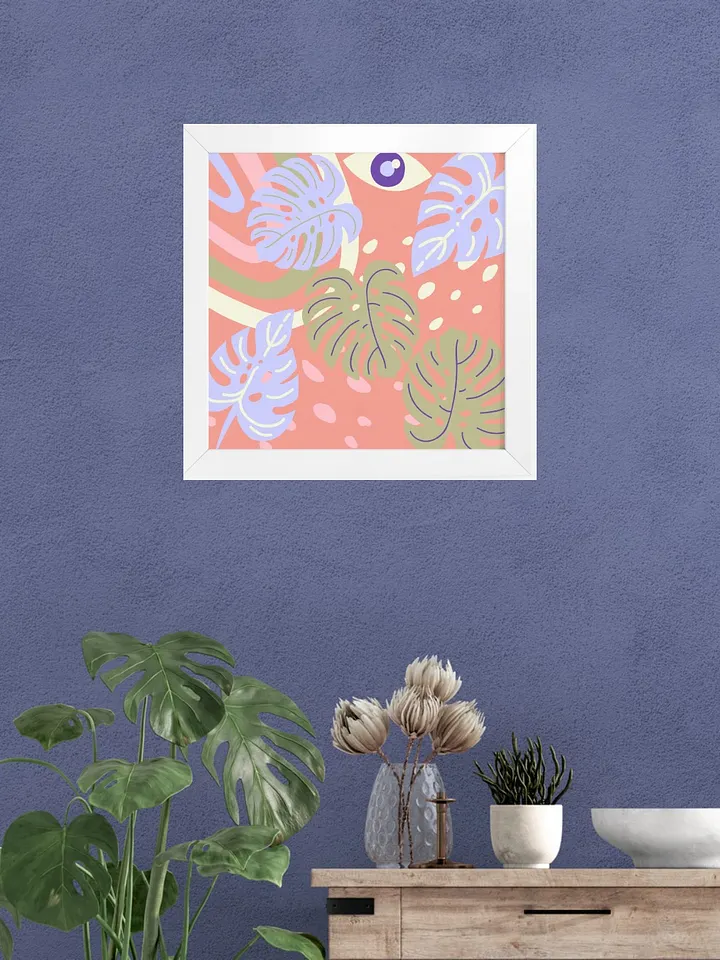Pastel Monstera Leaves Framed product image (1)