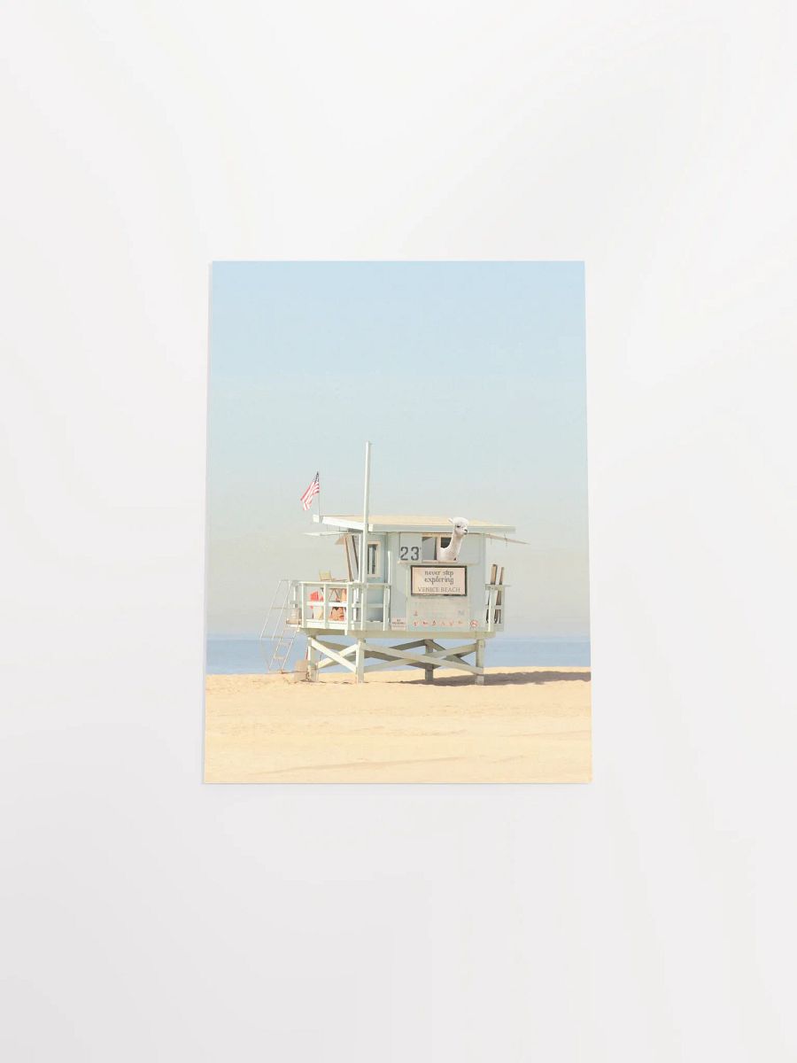 Never Stop Exploring Venice Beach Alpaca Lifeguard Tower Poster product image (50)