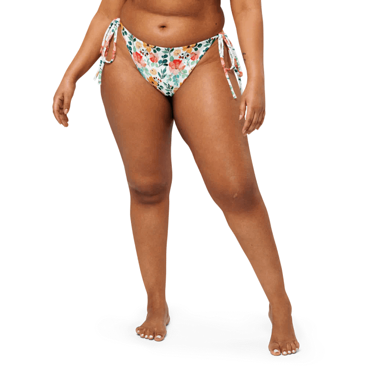 Watercolour Floral Pattern String Bikini Bottom - v8 product image (1)