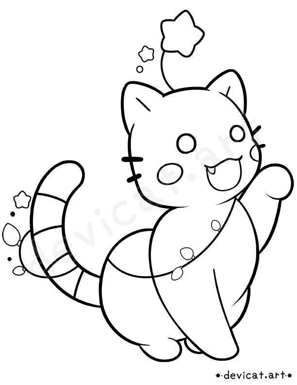 Coloring Page • CandiCat Star Lights • 2024 product image (1)