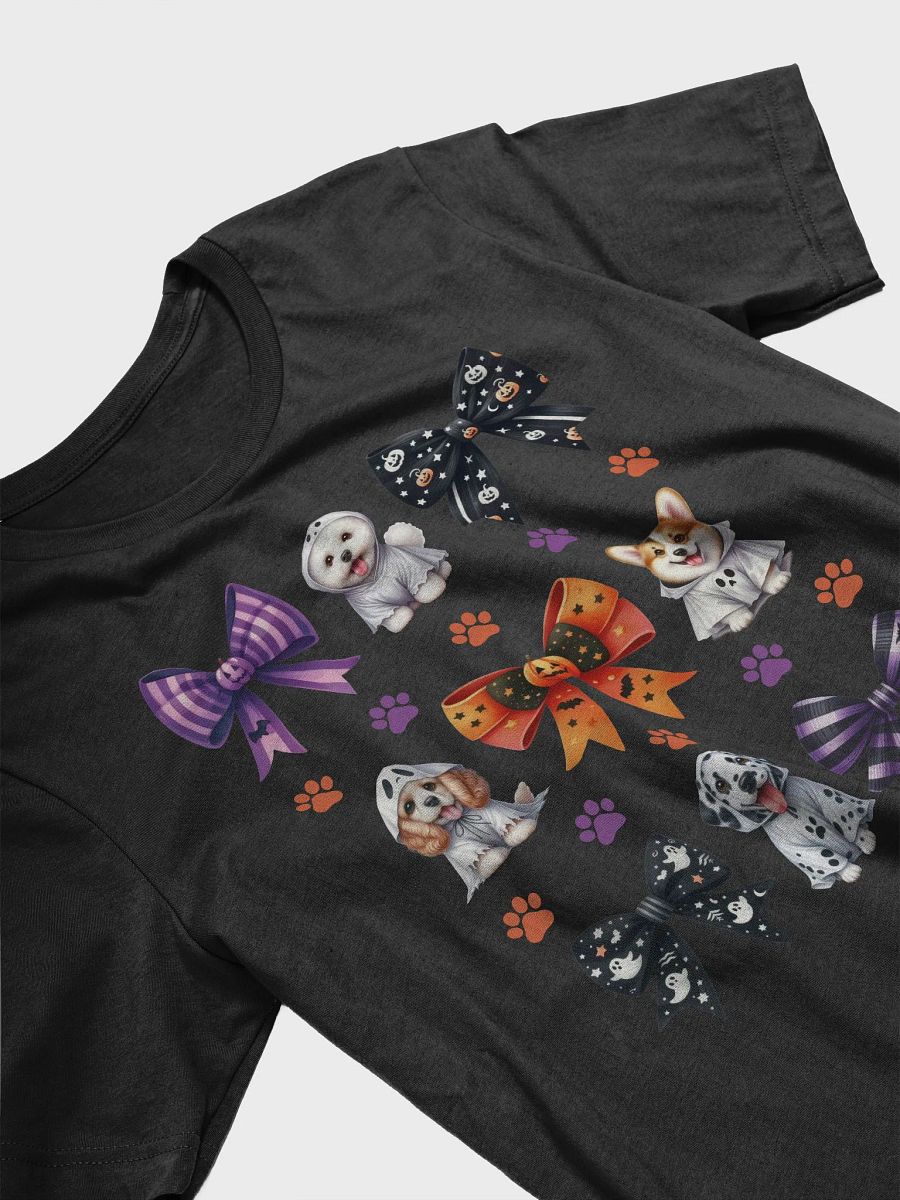 Cute Halloween Dog Ghosts and Bows T-Shirt Design5 product image (5)