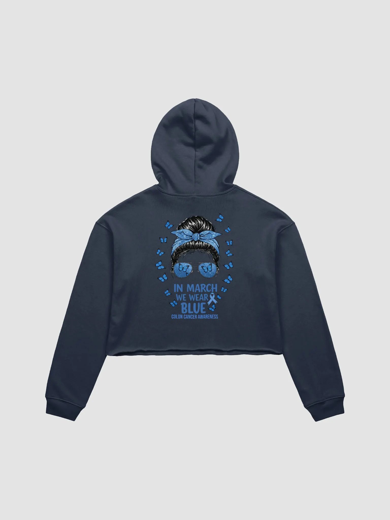 March Blue Wipe Out Colon Cancer Awareness Comfort Crop Hoodie product image (3)