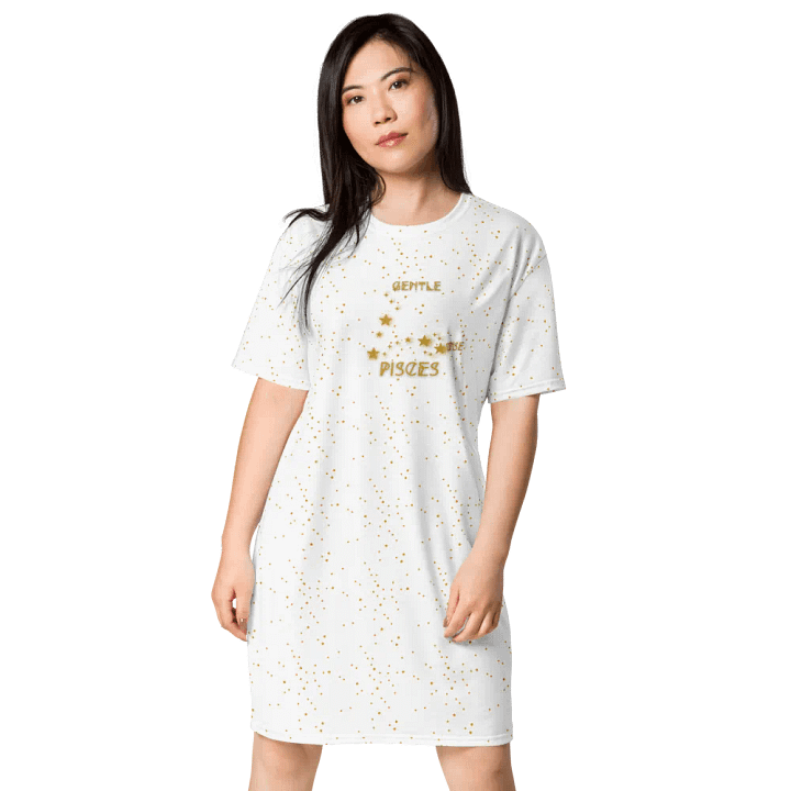 Pisces, Gentle & Wise, White Tee Dress product image (1)