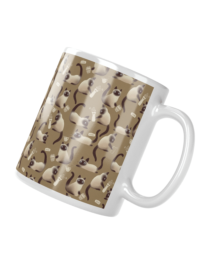 Bad Siamese Cats Knocking Stuff Over Mug, Brown product image (4)