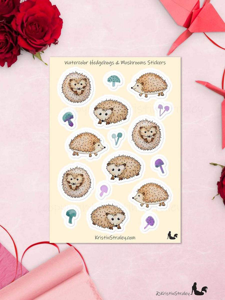 Hedgehogs and Mushrooms Sticker Sheet product image (6)