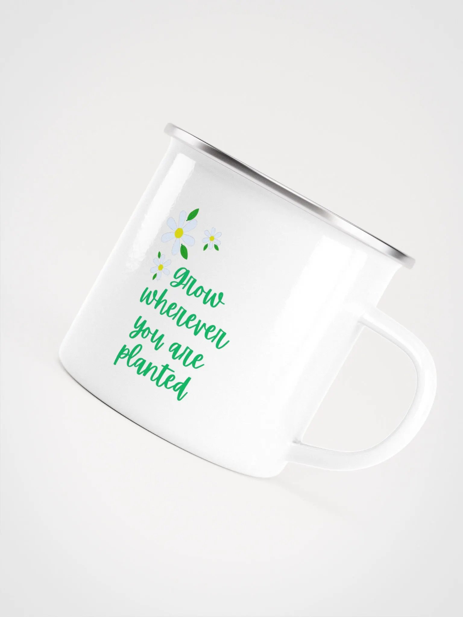 Enamel Mug Gift Grow Wherever You Are Planted, Inspirational product image (5)