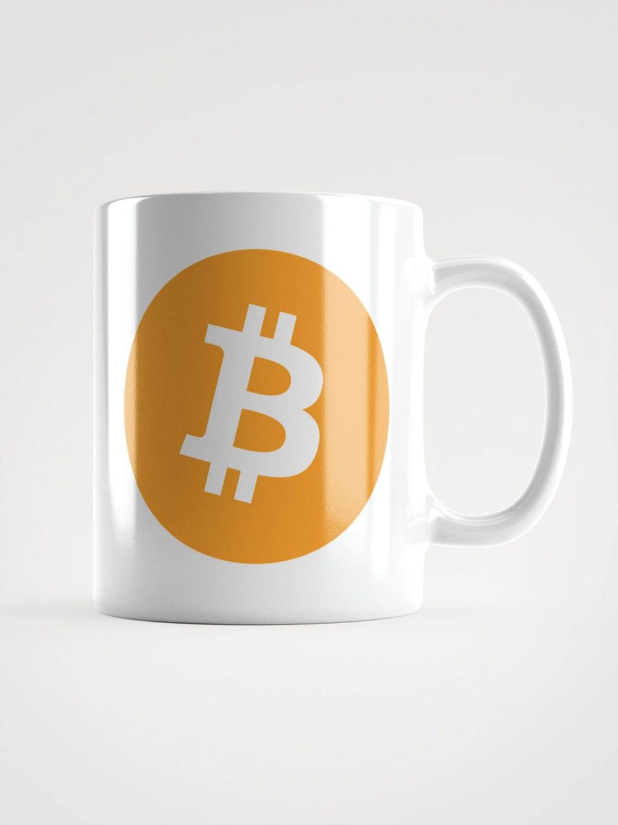 Bitcoin Logo White Glossy Mug product image (5)