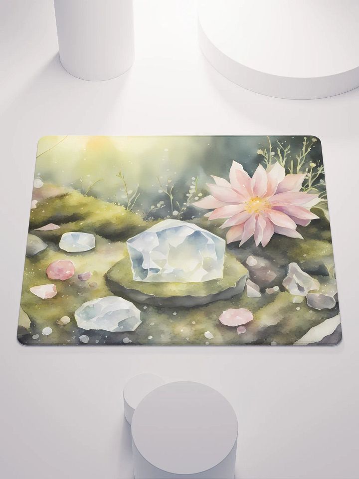 Crystals and Flowers on Moss, Gaming Mouse Pad, 2 Sizes product image (1)