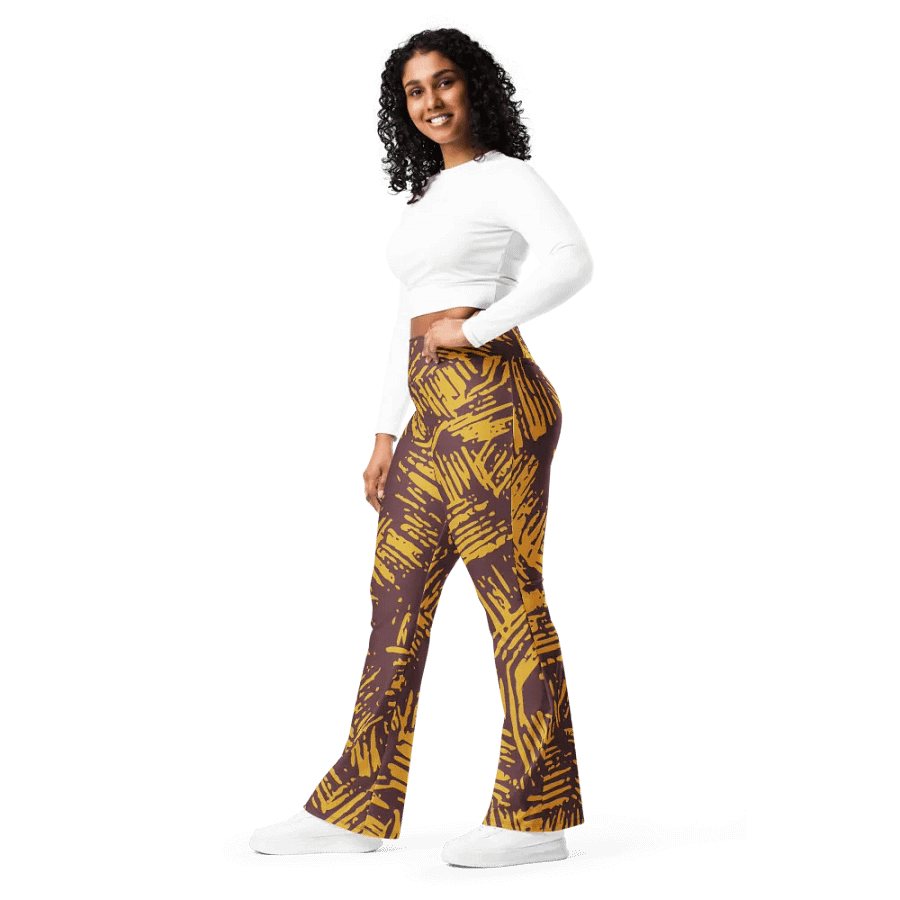 Mustard Strokes Flare Leggings product image (9)