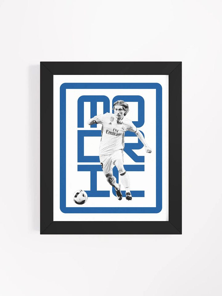Luka Modrić BW Real Madrid Name Art Framed Print product image (1)