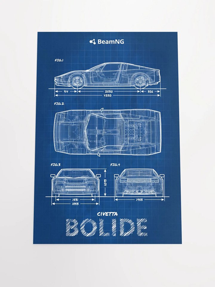 Civetta Bolide Blueprint Poster product image (1)