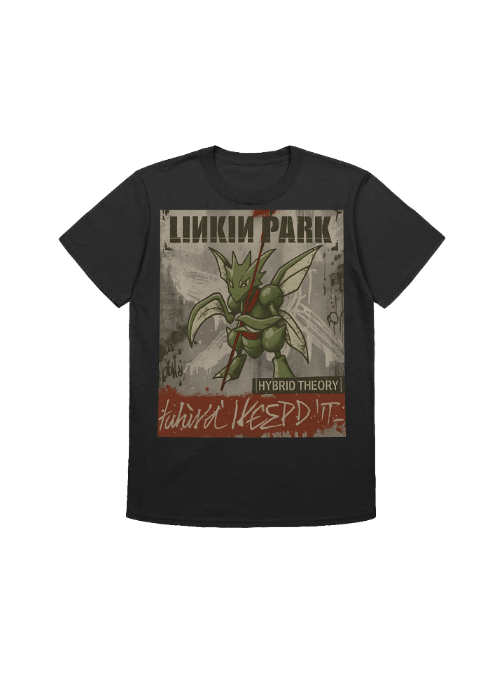 Linkin Park Hybrid Theory Parody Album Cover with Scyther – Pokémon Mashup Art T-shirt product image (6)
