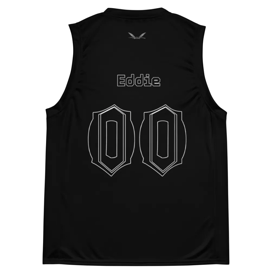 Eddie - Black - Recycled Unisex Basketball Jersey - Black HApex Gear Black Logo product image (11)