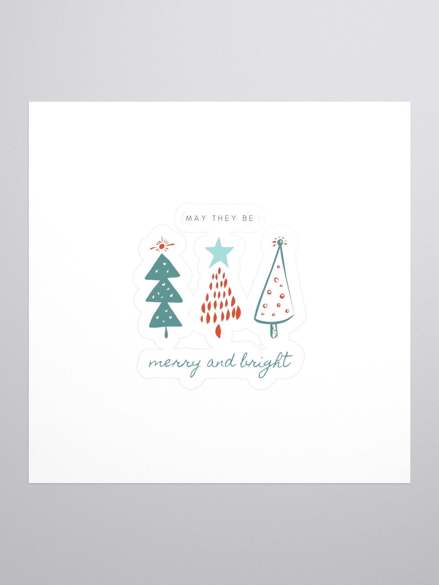Merry & Bright Christmas Trees Stickers product image (1)