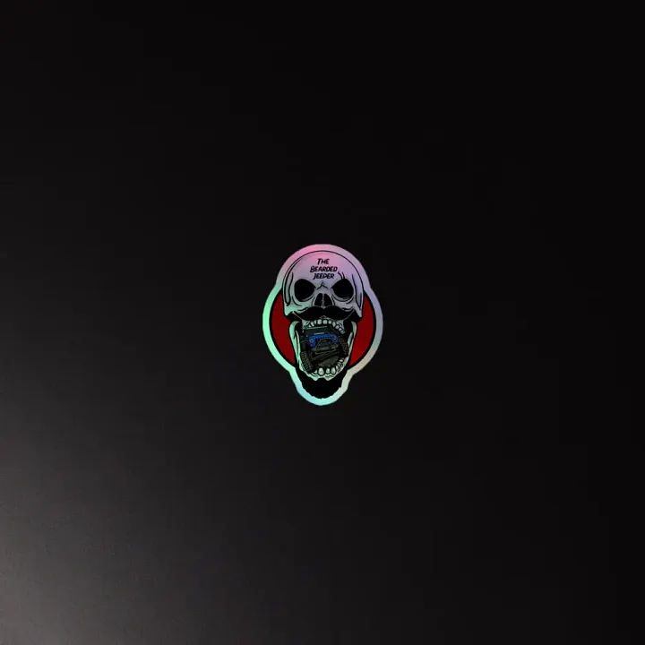 Bearded Jeeper Skull & Jeep Holographic Sticker product image (4)