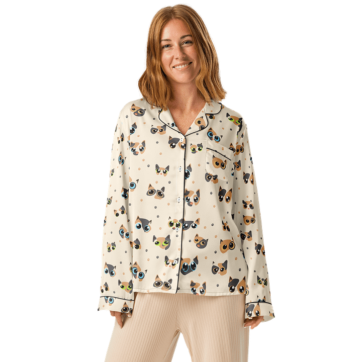 Calico Cats Long Sleeve Pajama Top product image (1)