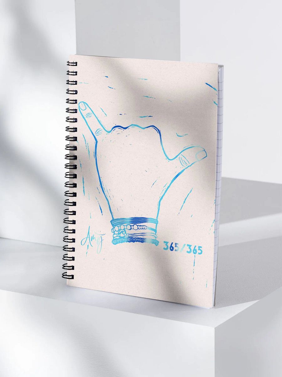 Linocut Hang Loose Notebook product image (4)