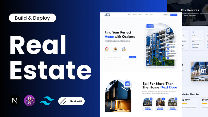 Modern Real Estate Website with React, Next.js, Tailwindcss, Shadcn & Aos Animation product image (1)