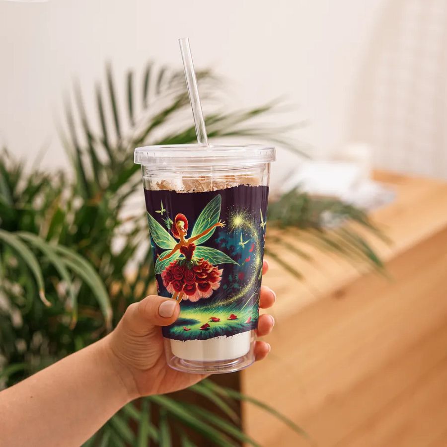Enchanted Red Rose Fairy Double Wall Tumbler product image (11)