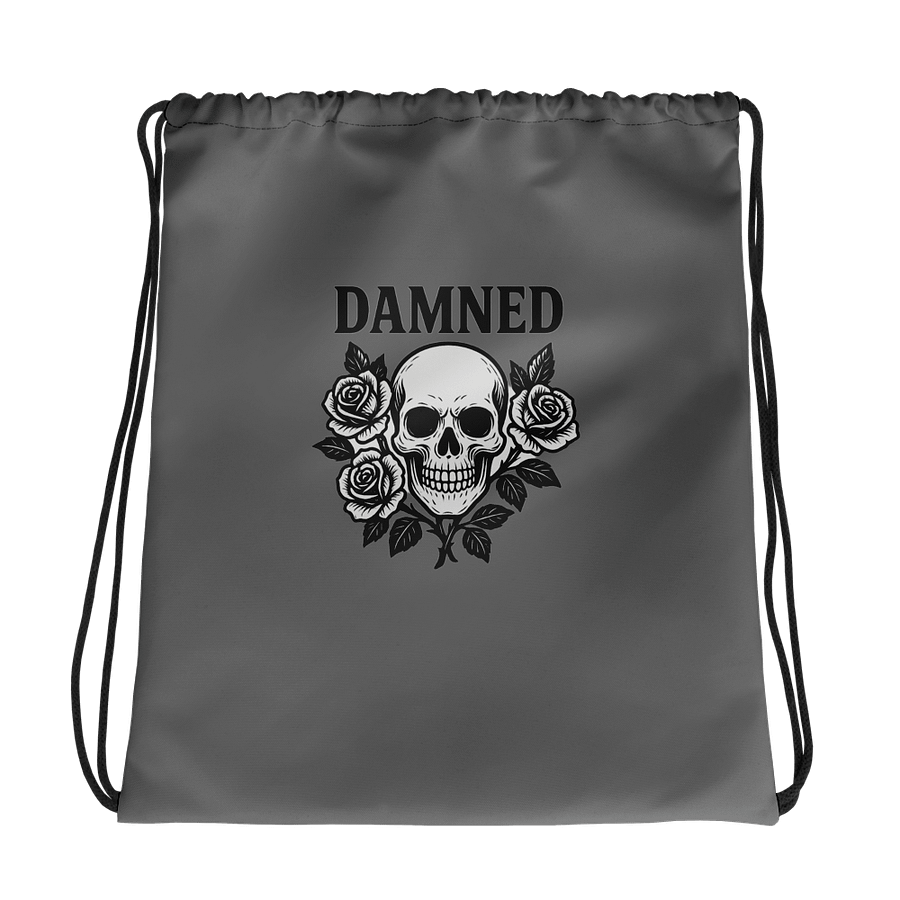 Damned Rose Skull Drawstring Bag product image (1)
