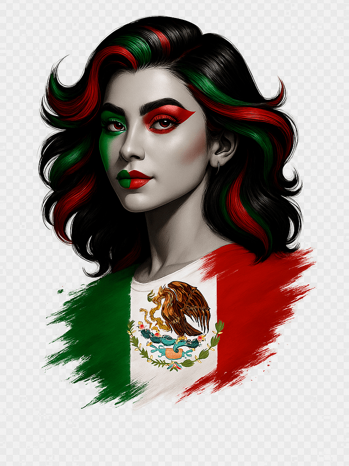 USA Mexico Canada Flag Woman Clipart Bundle PNG | Patriotic Splash Design product image (2)
