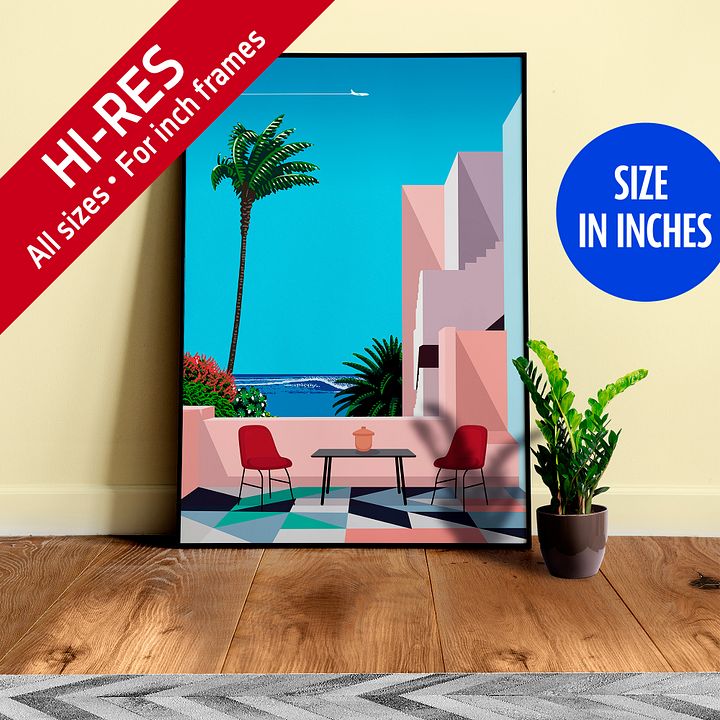 Cancun, Mexico — City Pop art, retrowave/vaporwave poster, 80s, aesthetic poster, Hiroshi Nagai inspired art, minimalist poster product image (1)