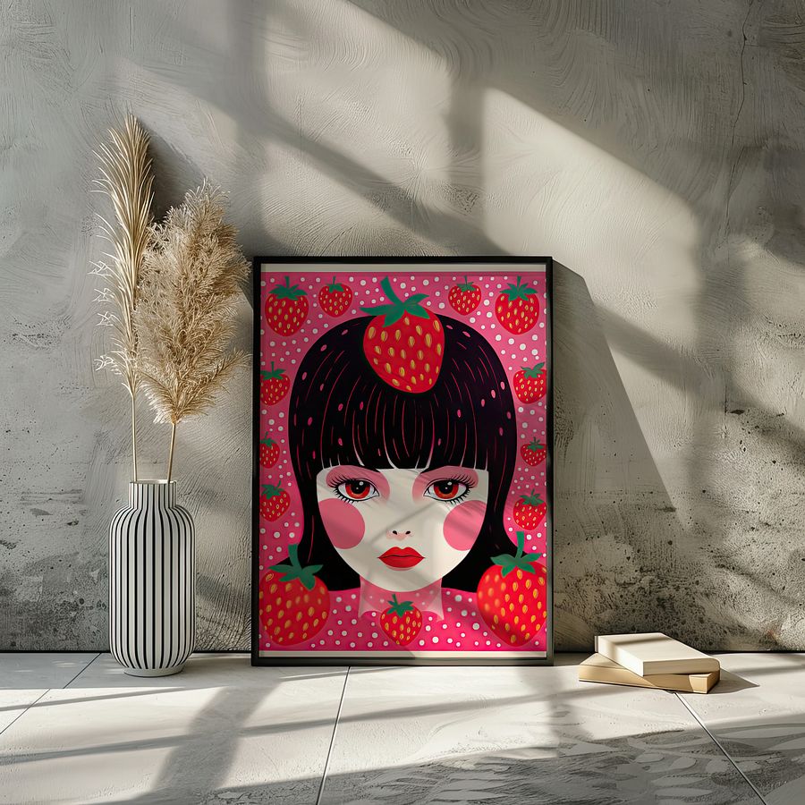 Yayoi Kusama Strawberry Girl Maximalist Art Print product image (25)
