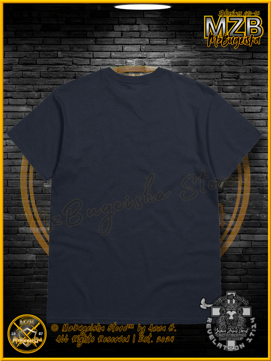 T-Shirt - MzBugeisha™ "Yeshua Jesus Christ King of kings " [V2/navy] Faith Based T-Shirt By Anna H. product image (2)