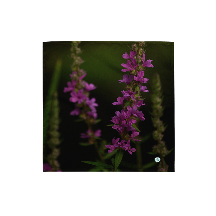 Bandana Tuch - Violette Blüten vor dunklem Hintergrund product image (1)