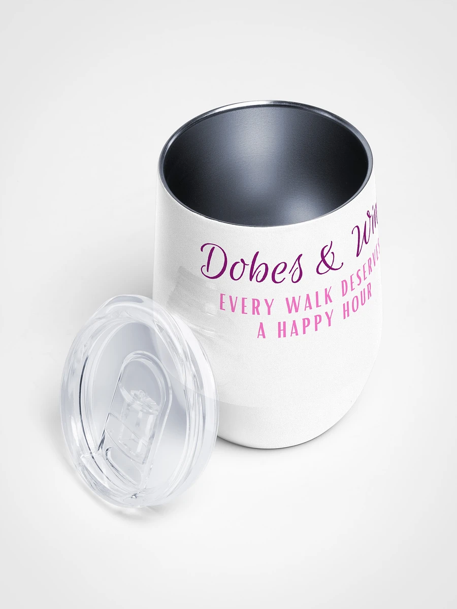 Dobes and Wine, Every walk deserves a happy hour, wine tumbler product image (3)