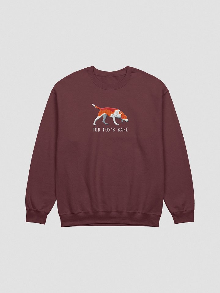 For Fox's Sake Sweatshirt (Embroidered) of an American Foxhound(Red) product image (4)