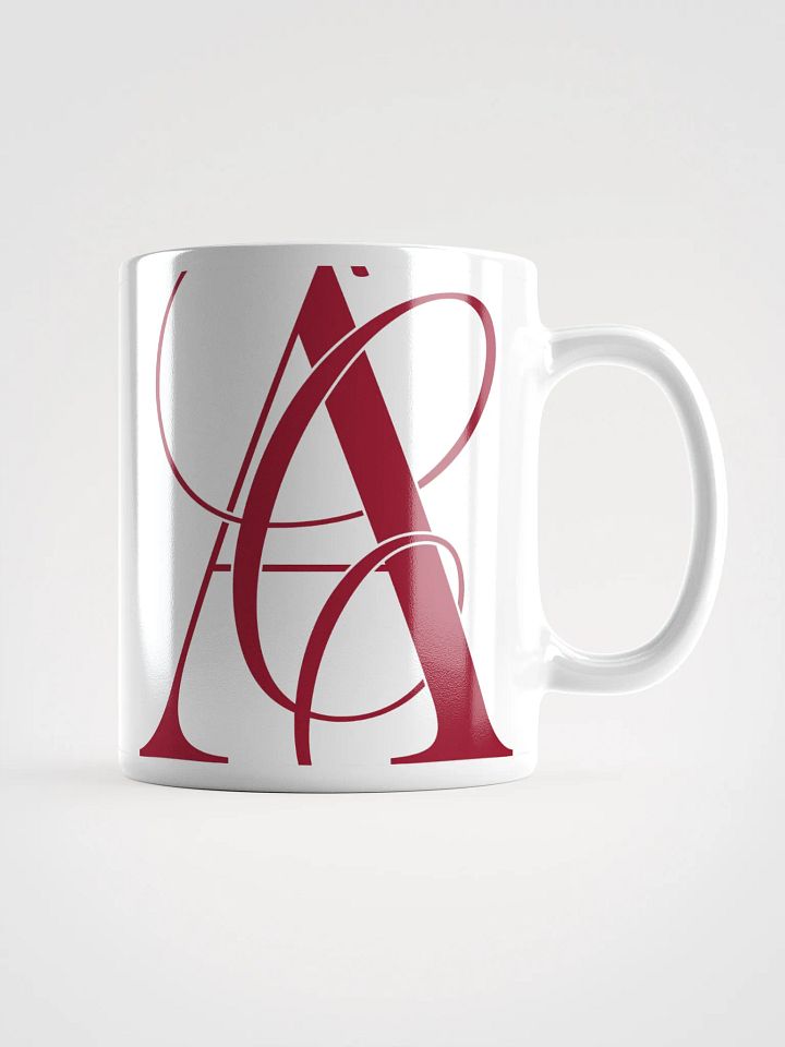 Elegant A Calligraphy White Glossy Mug (Maroon) product image (1)