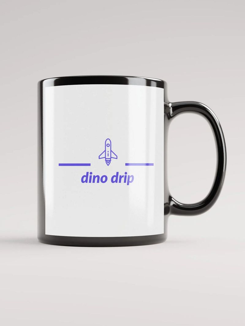 Dino Drip black glossy mug