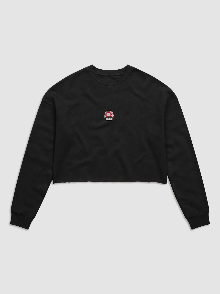 Super Mario Pixel Mushroom Women's Fleece Crop Sweatshirt product image (4)