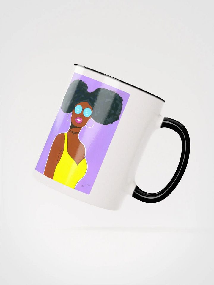 Afro American girl - (acrylic painting picture) - art by Dina R. - Ceramic Mug with Color Inside product image (8)