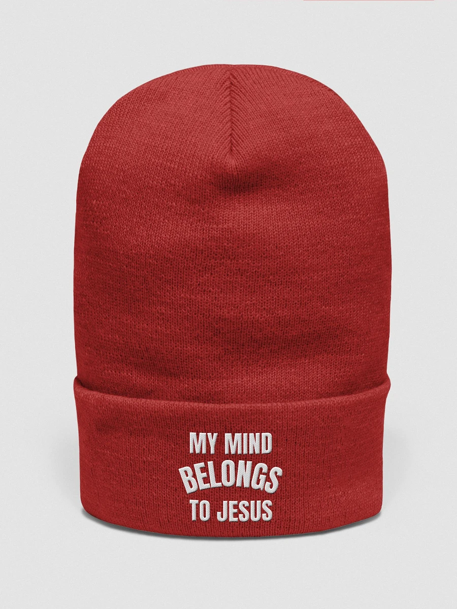 My Mind Belongs To Jesus Beanie (White Thread) product image (31)