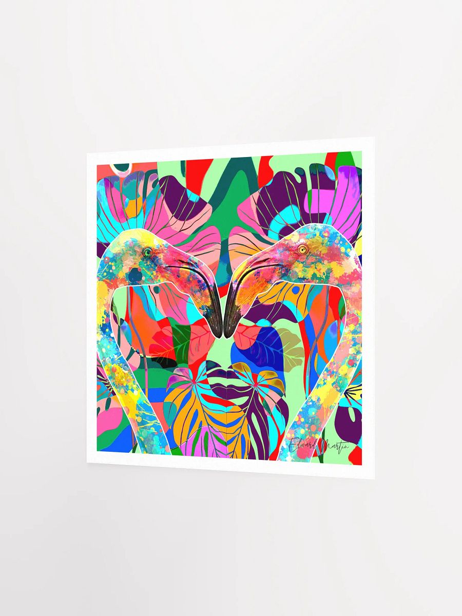'Avian Devotion' by Edward Martin : Vibrant Flamingo Splatter Poster product image (3)