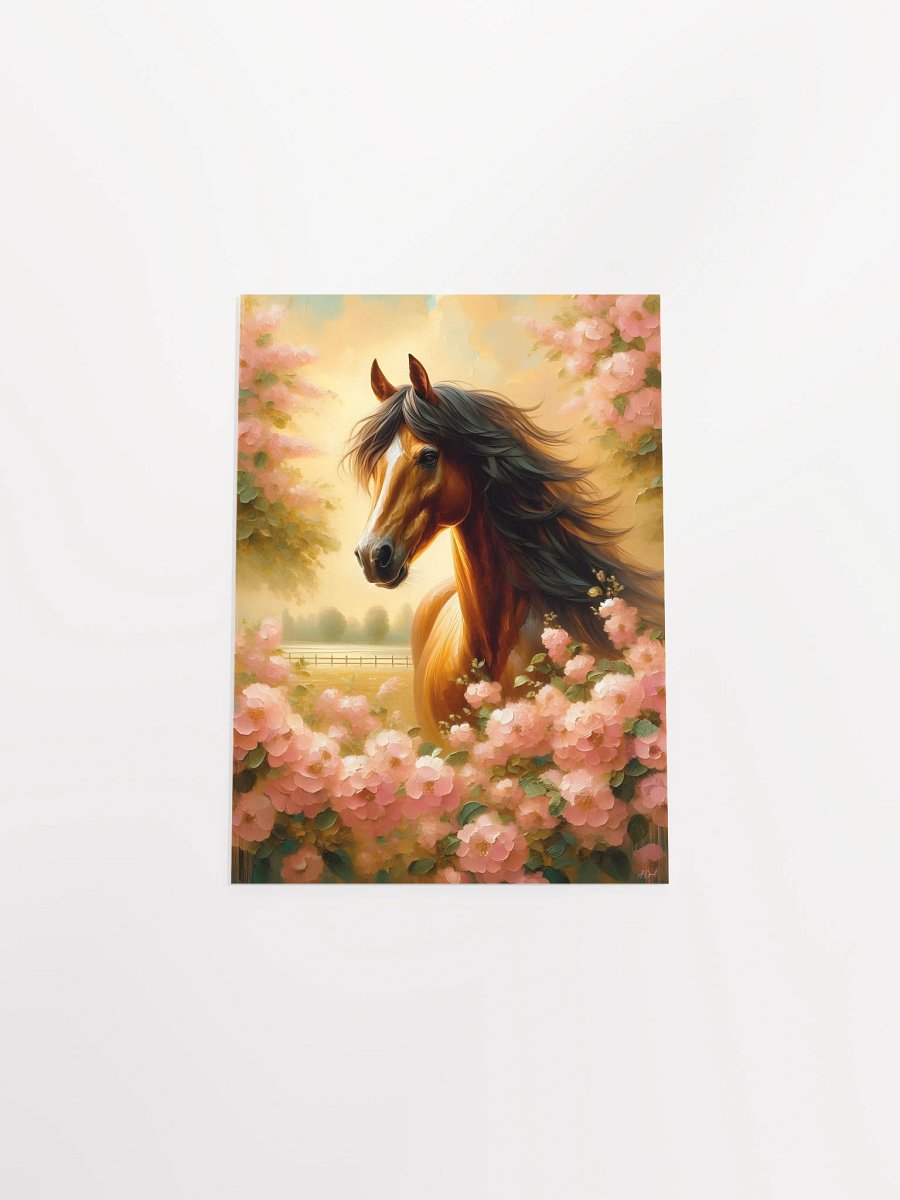 Majestic Mane: Horse and Flowers Poster product image (32)