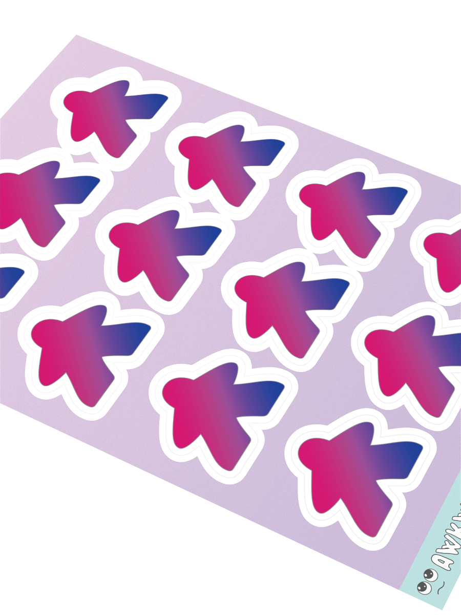 Bisexual Pride Gradient Meeple Sticker Sheet product image (2)