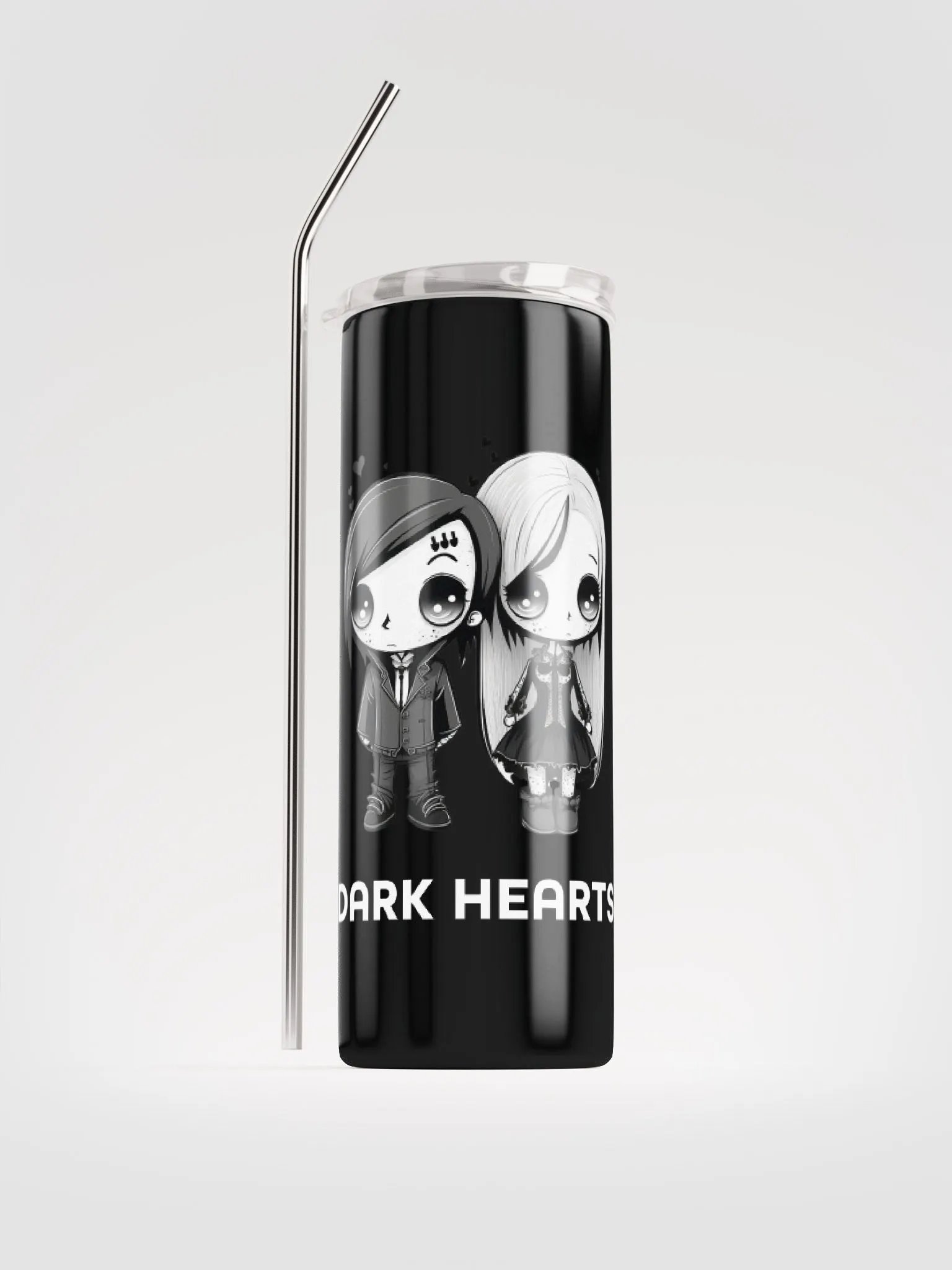 Dark Hearts Gothic Stainless Steel Tumbler - Valentine's Delight product image (1)