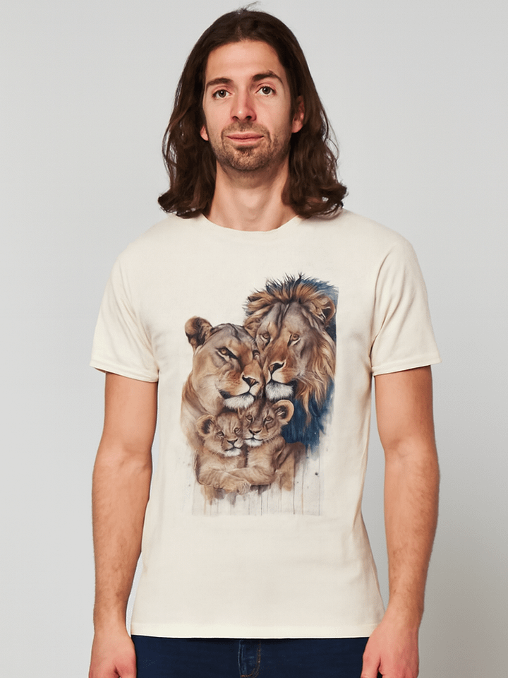 Lion Family Unity Watercolor T-Shirt product image (1)