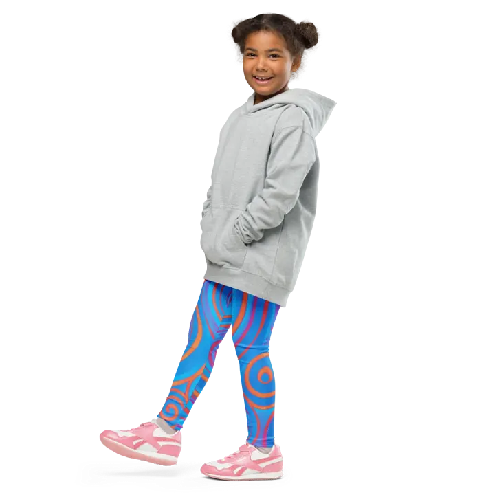 Funky Blue Dreams Liquid Tie-Dye Kid's and Toddler's Leggings product image (2)