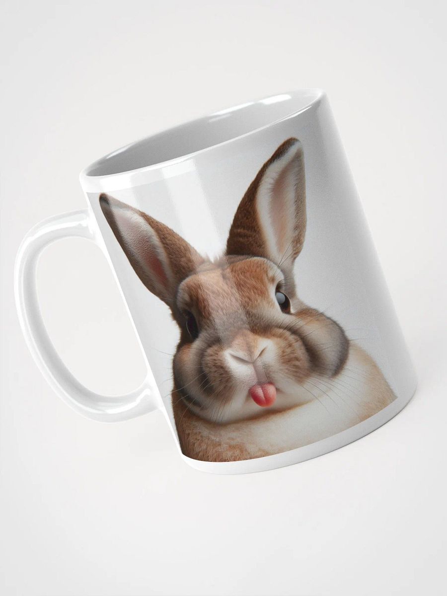 Rude Rabbit #Humorous Glossy Mug - White product image (3)